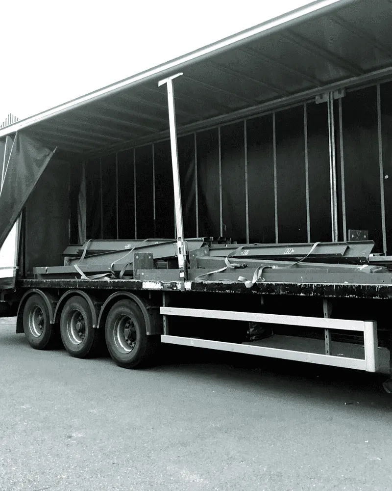 Mezzanine floor steelwork exposed during removal