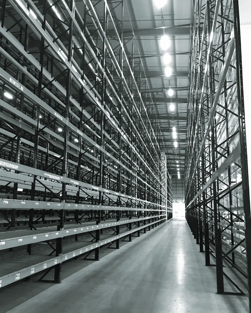 Warehouse racking with reclaim and resale value